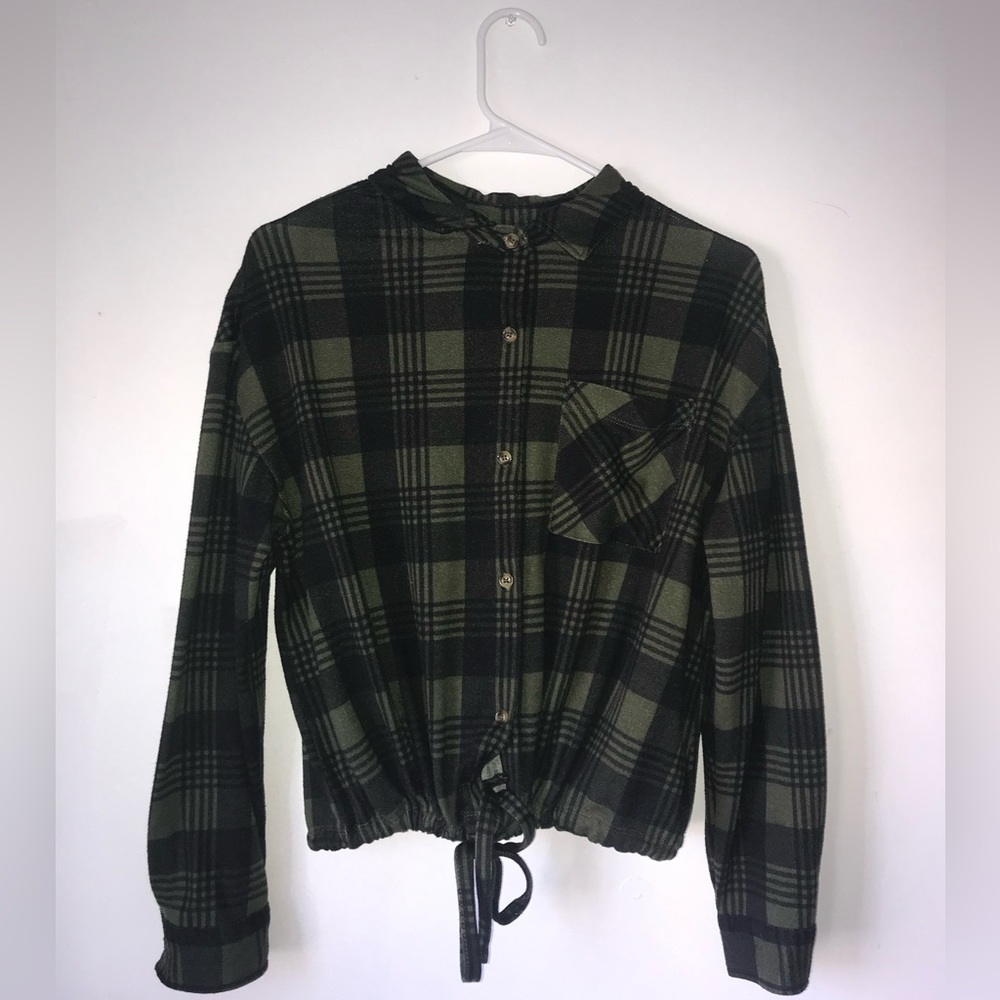 cropped button up